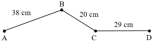 Tính độ dài đường gấp khúc ABCD (ảnh 1)