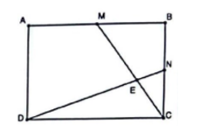 Cho hình chữ nhật ABCD với AB = 16 cm và AD = 10 cm. Gọi M, N lần lượt là trung điểm (ảnh 1)