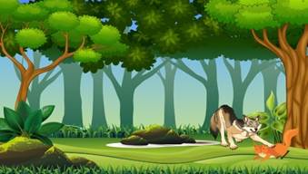 A wolf in a forest

AI-generated content may be incorrect.