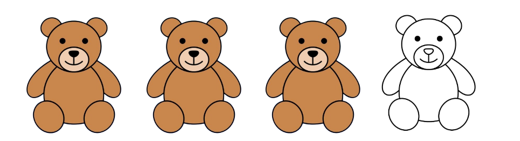 Tô màu để có 3 chú gấu bông: (ảnh 2)