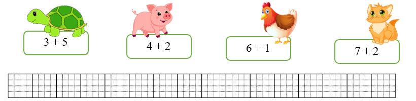 Sắp xếp tên của các vật có kết quả của bảng số theo thứ tự từ bé đến lớn: (ảnh 1)