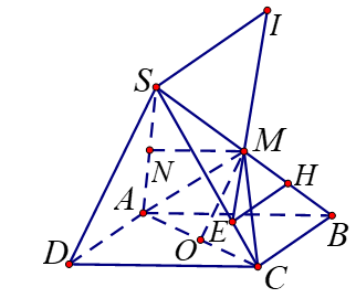 Cho hình chóp S.ABCD có đáy ABCD là hình bình hành tâm O. M là trung điểm của SB (ảnh 1)