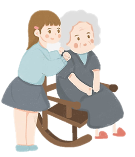 A child pushing an old person in a rocking chair
AI-generated content may be incorrect.