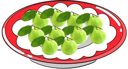 c) Có bao nhiêu quả ổi trong bức hình bên? (ảnh 1)