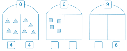 Vẽ hình và viết số thích hợp (theo mẫu): (ảnh 1)