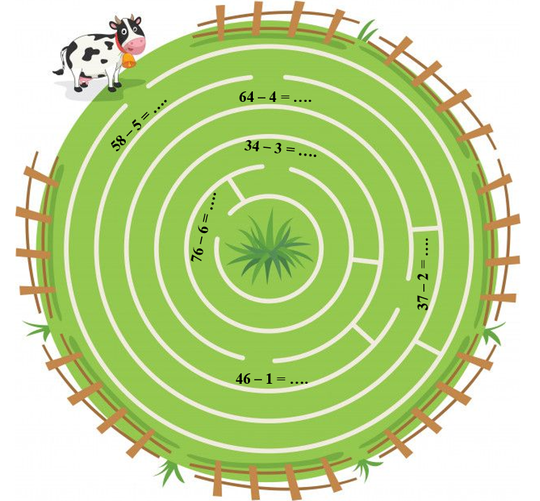 Em hãy giúp bạn bò sữa vượt qua các chướng ngại vật để tìm thức ăn bằng cách (ảnh 1)