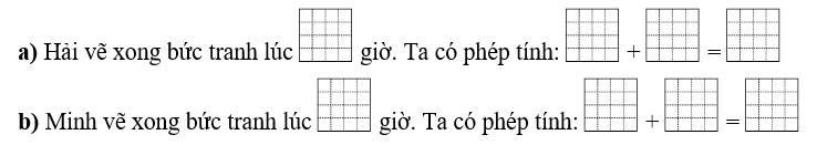 Điền số thích hợp vào chỗ trống: Hải và Minh cùng thi vẽ tranh về Chủ đề (ảnh 1)