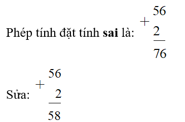 Phép tính nào dưới đây đặt tính sai? (ảnh 1)