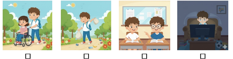 g) Em hãy đánh dấu ✔ vào những sự việc, hiện tượng nên tán thành: (ảnh 1)