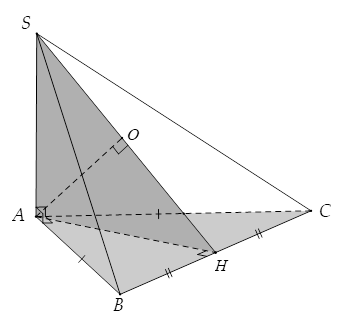 Cho hình chóp S.ABC có hai mặt bên (SAB) và (SAC) vuông góc với đáy (ABC), tam giác ABC vuông cân ở A và có đường cao AH,(H thuộc BC). Gọi O là hình chiếu vuông góc của A lên (SBC). Các mệnh đề sau đúng hay sai? (ảnh 1)