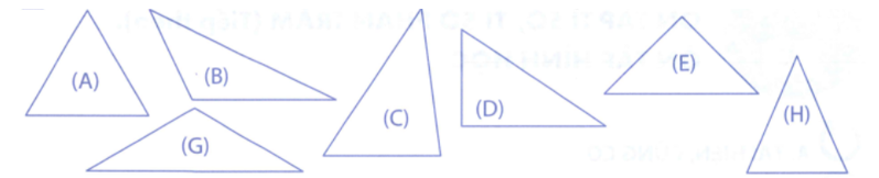 a) Quan sát hình vẽ rồi ghi tên các tam giác thích hợp vào chỗ chấm: (ảnh 1)