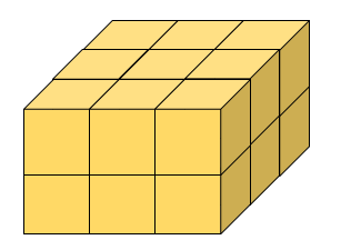 Viết số thích hợp vào chỗ trống: Người ta xếp các khối lập phương nhỏ thành khối (ảnh 1)