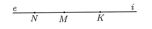 Cho hai điểm \(M,\;\,N\) thuộc đường thẳng \(ei\) như hình vẽ: (ảnh 2)