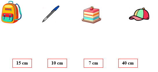Nối mỗi đồ vật với độ dài phù hợp trong thực tế (ảnh 1)