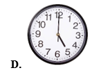 c) Đồng hồ nào dưới đây chỉ 5 giờ (ảnh 4)