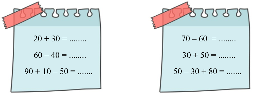 Toán lớp 2 Cánh diều Ôn tập về phép cộng, phép trừ trong phạm vi 100 có đáp án Tính nhẩm (ảnh 1)
