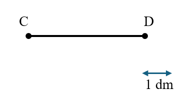 Đoạn thẳng CD dài: (ảnh 1)