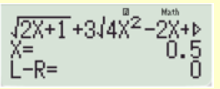 Tổng các nghiệm của phương trình căn {2x} + 1}  + 3 căn {4x}^2} - 2{x}} + 1}  = 3 + căn 8{x}^3} + 1} bằng (ảnh 1)