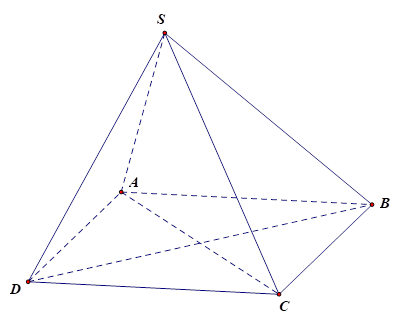 Cho hình chóp S.ABCD có ABCD là hình vuông, SA vuông góc với mặt phẳng đáy. Mặt phẳng (ABCD) vuông góc với mặt phẳng nào dưới đây ? (ảnh 1)