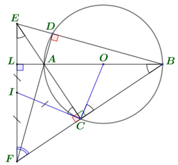 Cho đường tròn  O  đường kính \(AB\). (ảnh 1)