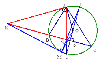 Cho tam giác \[ABC{\rm{ }}(AB < AC)\]có ba góc nhọn, nội tiếp đường tròn tâm (ảnh 3)