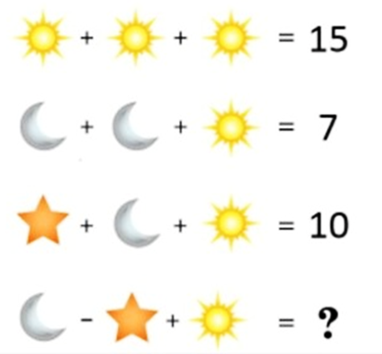 A math equations with sun and moon

Description automatically generated