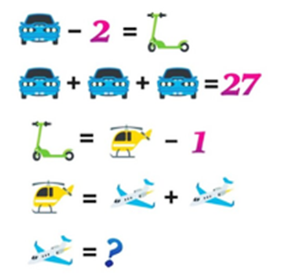 A math game with cars and vehicles

Description automatically generated