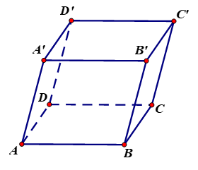 Cho hình hộp ABCD.A'B'C'D' như hình vẽ (ảnh 1)