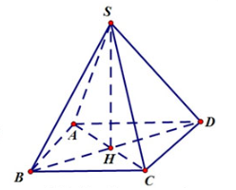  Cho hình chóp S.ABCD, H là giao điểm của AC và BD (hình bên) (ảnh 1)