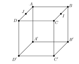 Cho hình hộp ABCD.A'B'C'D' gọi I và J lần lượt là trung điểm của BC và AD Khẳng định nào sau đây sai (ảnh 1)