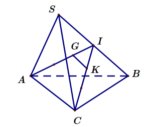 Cho hình chóp S.ABC và G,K lần lượt là trong tâm tam giác SAB,SBC (ảnh 1)