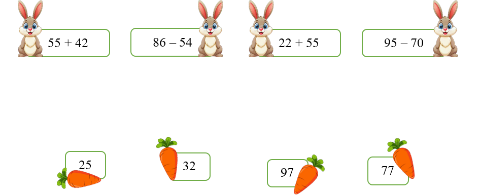 Nối phép tính với kết quả tương ứng. (ảnh 1)