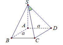 Cho hình chóp S.ABCD có đáy ABCD là hình vuông cạnh a, cạnh bên SA vuông góc với mặt đáy và SA = a căn bậc hai của  2 . Tìm số đo của góc giữa đường thẳng SC và mặt phẳng (SAB). (ảnh 1)
