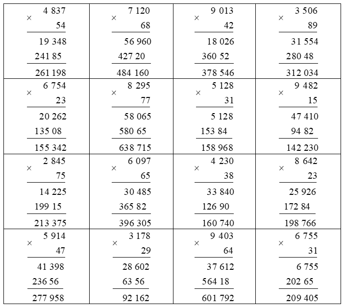 Đặt tính rồi tính 4837 x 54 = (ảnh 2)