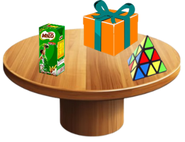 c) Trên bàn có mấy đồ vật dạng khối hộp chữ nhật? (ảnh 1)