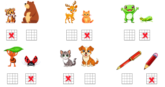 Đánh dấu chéo vào con vật thấp hơn. (ảnh 3)