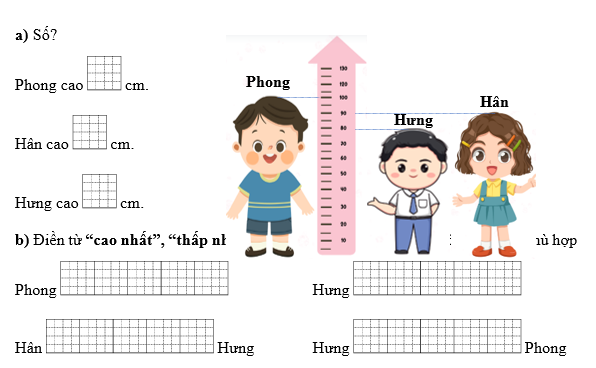 a) Số? Phong cao ? cm. (ảnh 1)