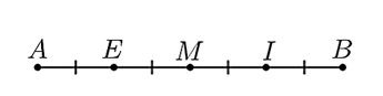 Cho hình vẽ: Chọn khẳng định sai. A. \(M\) là trung điểm của \(EI.\) (ảnh 1)