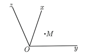 Cho hình vẽ: Điểm \(M\) nằm trong (ảnh 1)
