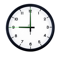 Vào lúc mấy giờ thì kim giờ và kim phút tạo thành một góc vuông? (ảnh 1)