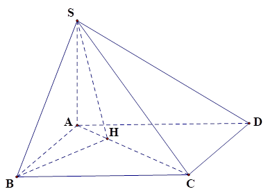 Cho hình chóp S.ABCD có đáy ABCD là hình chữ nhật, cạnh AB = a, AD = căn bậc hai 3 a. Cạnh bên SA = a căn bậc hai 2 và vuông góc mặt phẳng đáy. Góc giữa đường thẳng SB và mặt phẳng (SAC) bằng: (ảnh 1)