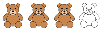 Tô màu để có 3 chú gấu bông: (ảnh 2)