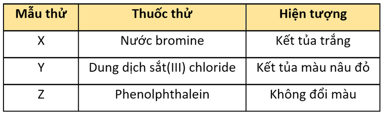 Các dung dịch X, Y, Z mà học sinh sử dụng lần lượt là (ảnh 1)
