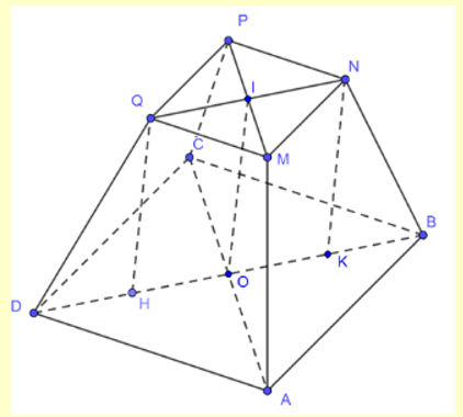 Người ta đúc một khối bê tông có dạng khối chóp ABCD.MNPQ (ảnh 2)