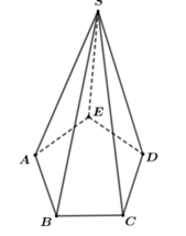 Cho một hình chóp có đáy là ngũ giác. Số mặt của hình chóp đó là? (ảnh 1)