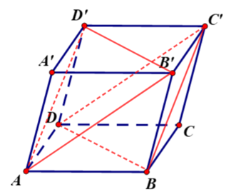 Cho hình hộp ABCD.A'B'C'D' như hình vẽ (ảnh 2)
