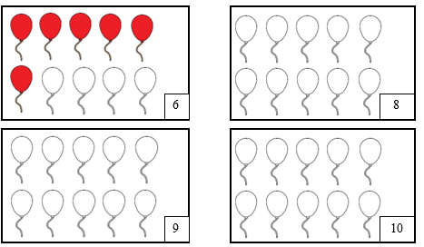 Tô màu vào quả bóng bay (theo mẫu). (ảnh 1)