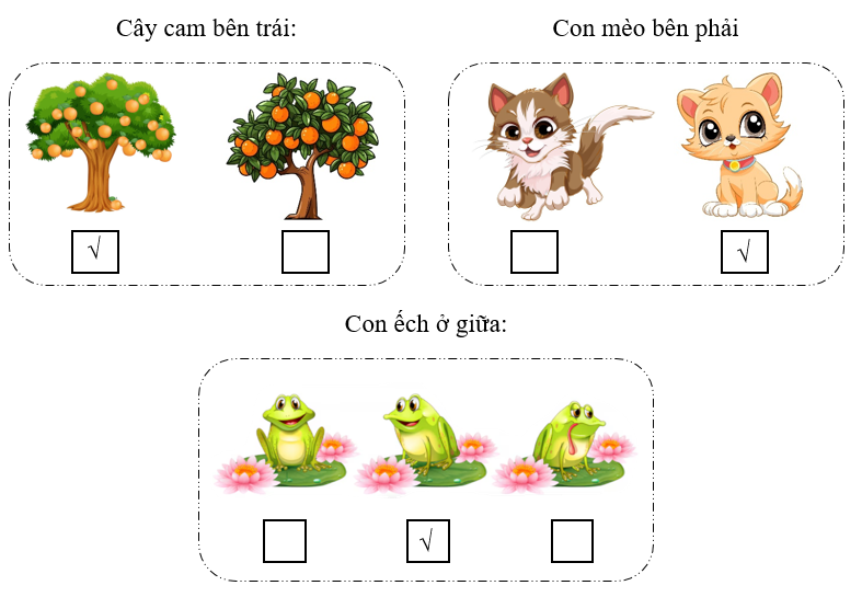 Điền dấu √ vào ô trống thích hợp:  (ảnh 2)