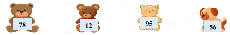 Đánh dấu × vào đồ vật có:  a) Số bé nhất  b) Số lớn nhất (ảnh 5)