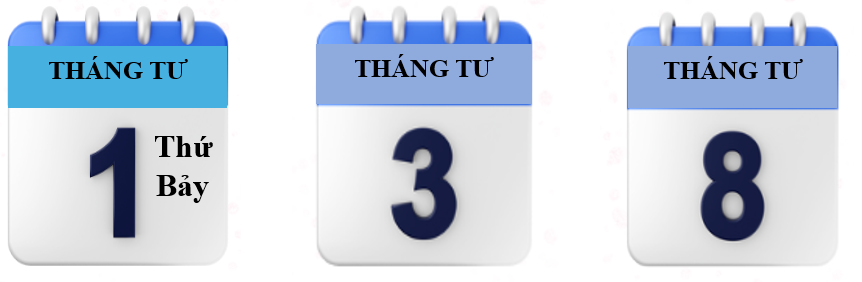 Quan sát các tờ lịch rồi viết vào ô trống cho thích hợp: (ảnh 2)